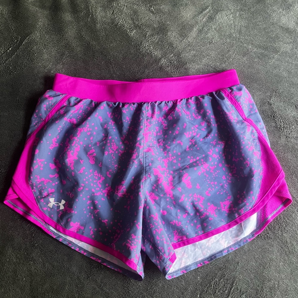 Under Armour Pink and Gray Athletic Shorts Lightweight Moisture-Wicking